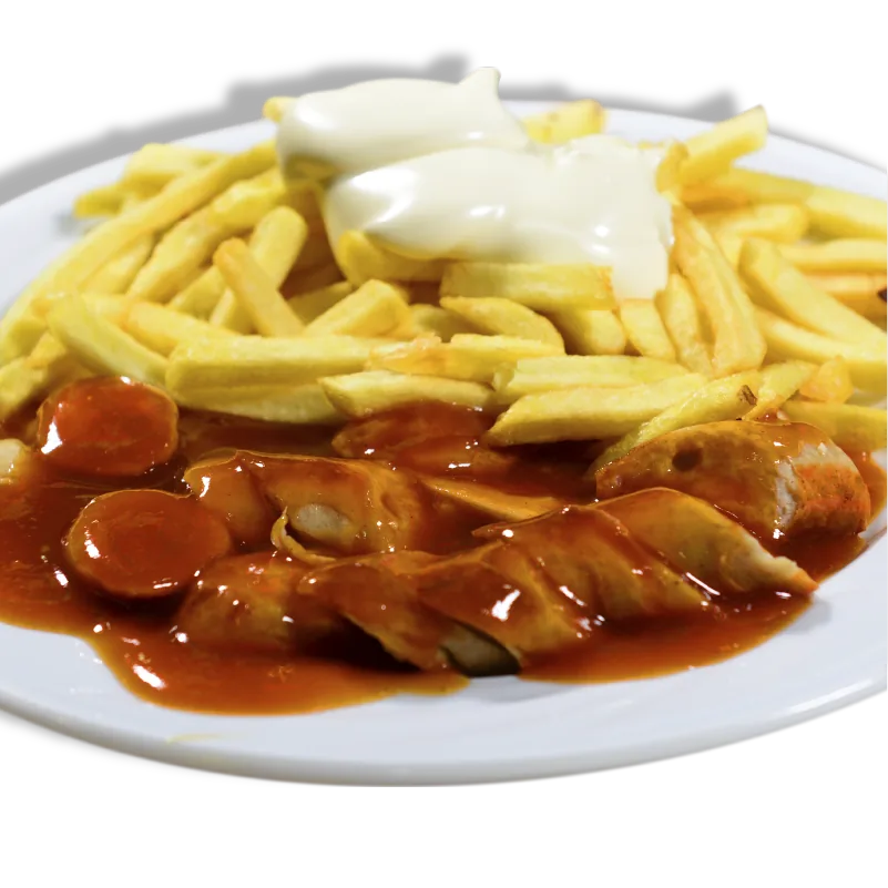 Currywurst mit Pommes